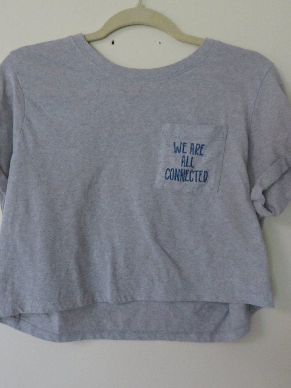 We Are All Connected Graphic Tee Crop Top Recycled Threads Medium Mountains